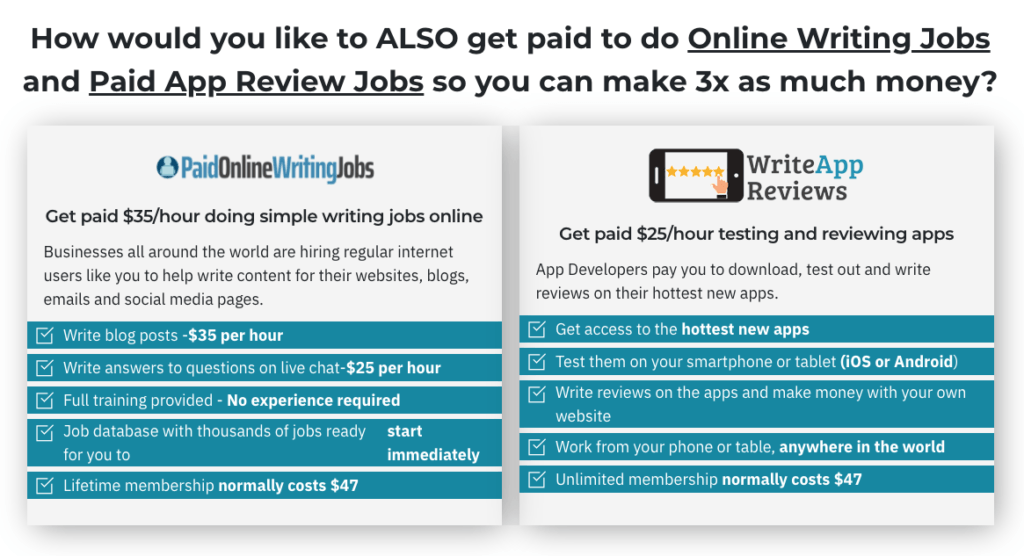 Upgrade No 2: Online Writing Jobs and Paid App Review Jobs ($57)