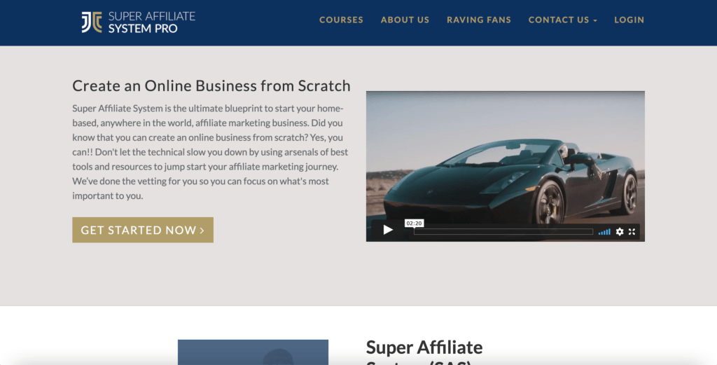 website of super affiliate