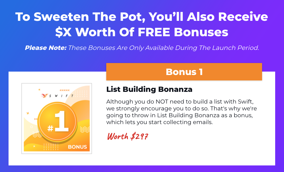 Free bonuses with Swift